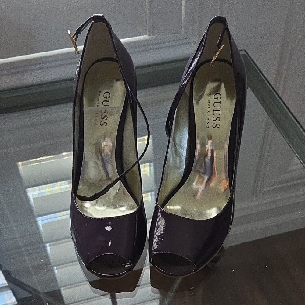 Guess Women's Purple Peep-Toe Heels